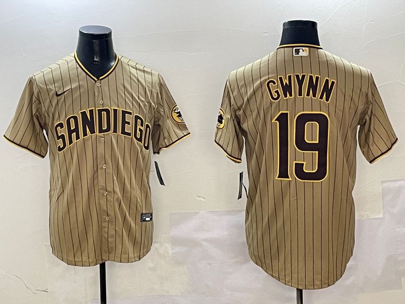 Men San Diego Padres #19 Gwynn Brown Stripe Game 2025 Nike MLB Jersey style 1